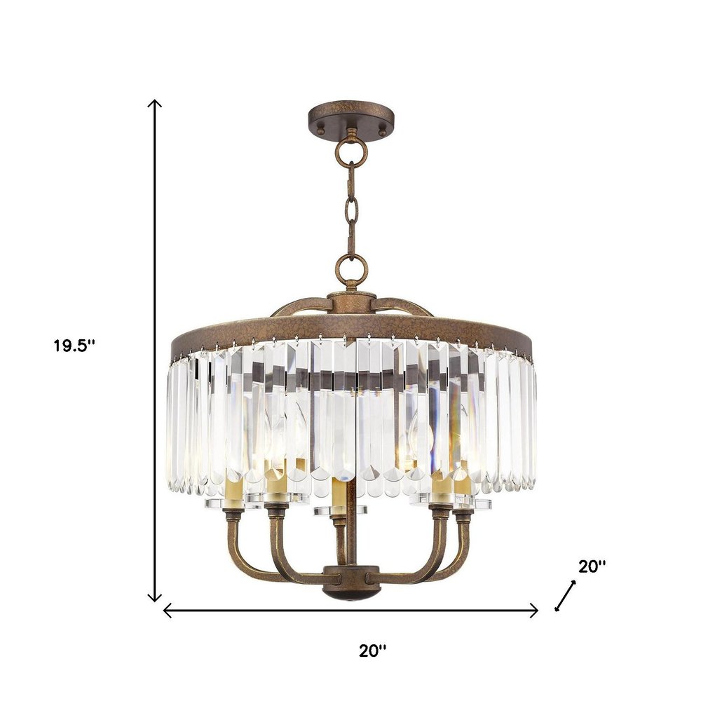 Five Light Dimmable Chandelier With Shades