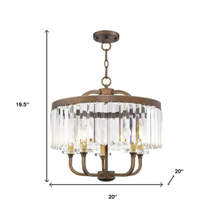 Five Light Dimmable Chandelier With Shades