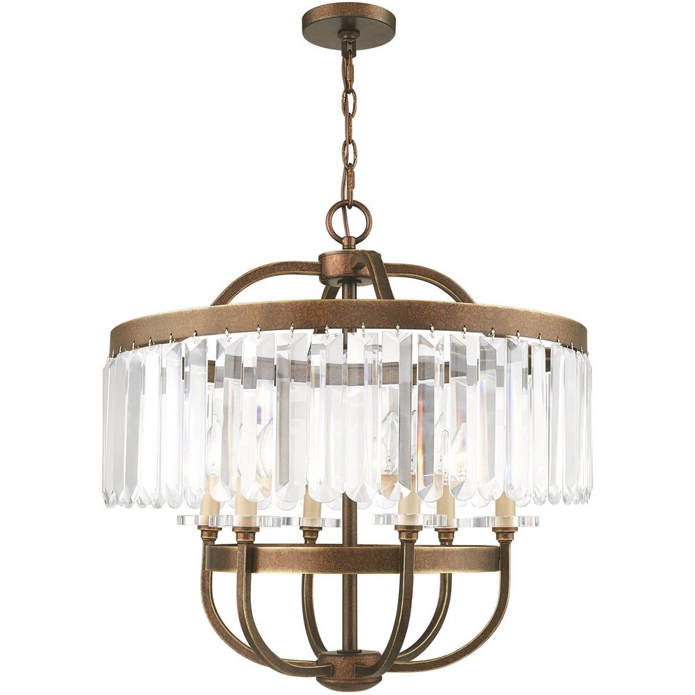 Six Light Dimmable Chandelier With Shades