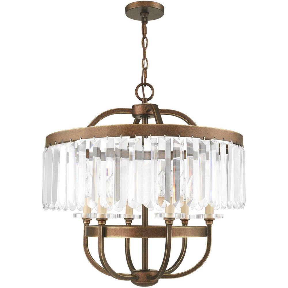 Six Light Dimmable Chandelier With Shades