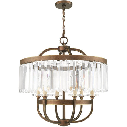 Six Light Dimmable Chandelier With Shades