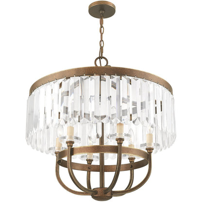 Six Light Dimmable Chandelier With Shades
