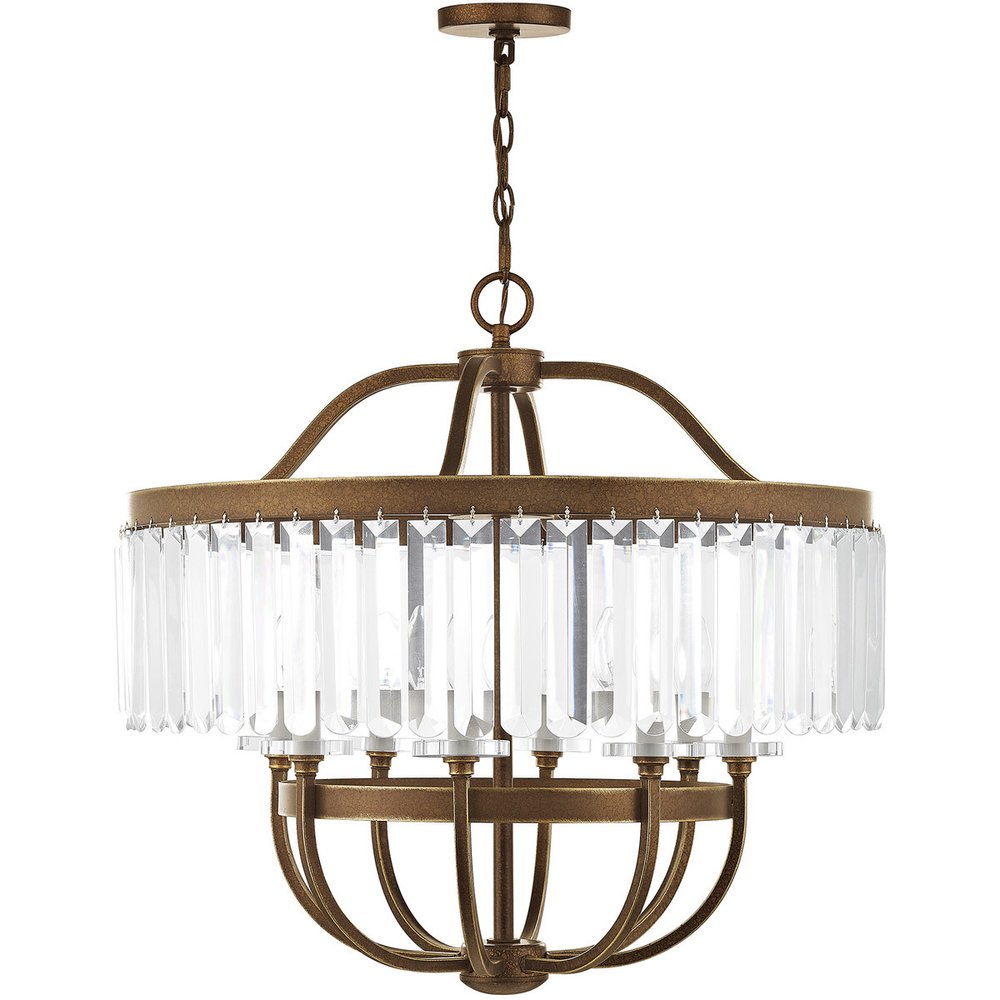 Eight Light Dimmable Chandelier With Shades
