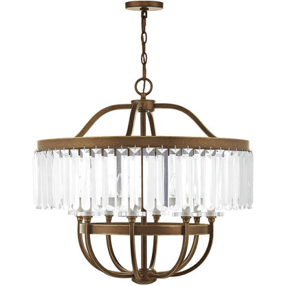Eight Light Dimmable Chandelier With Shades