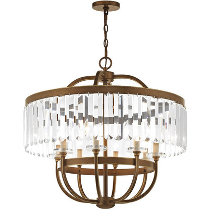Eight Light Dimmable Chandelier With Shades
