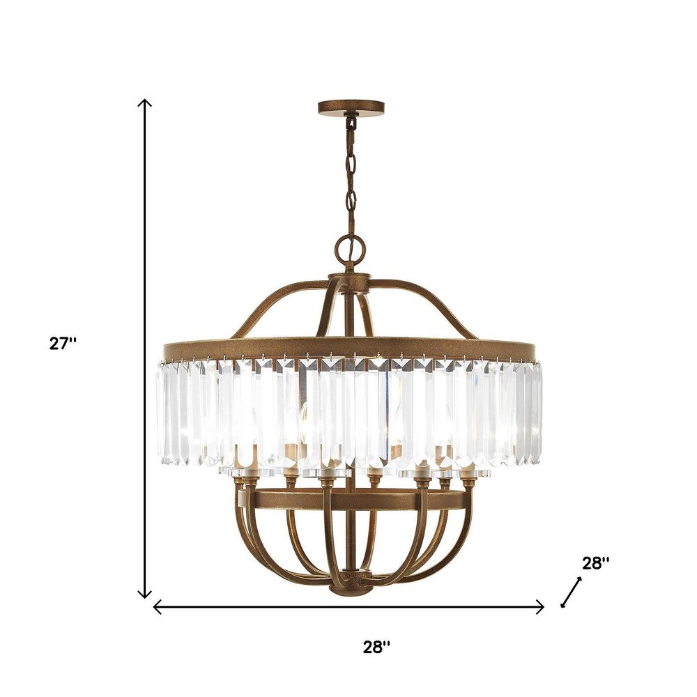 Eight Light Dimmable Chandelier With Shades