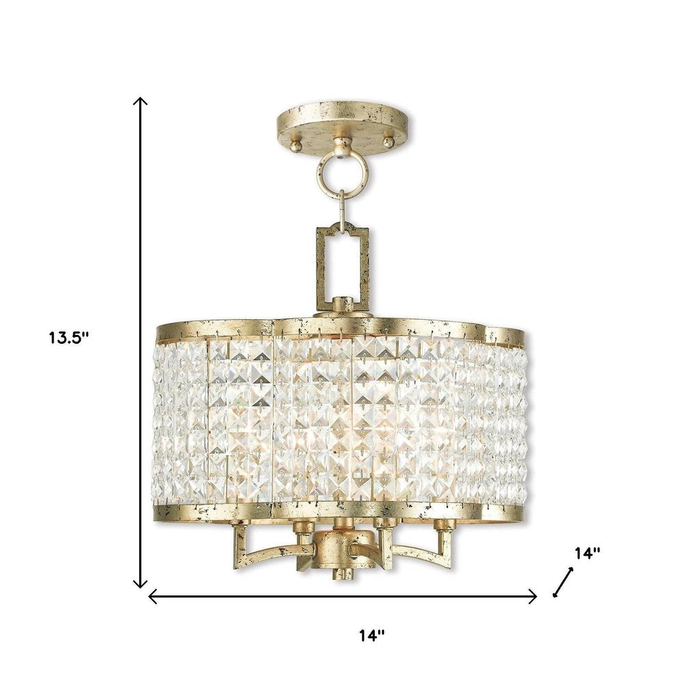 Four Light Dimmable Chandelier With Shades