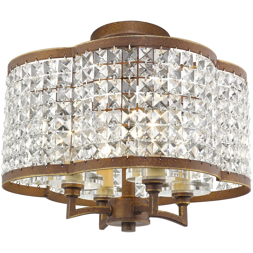 Four Light Dimmable Chandelier With Shades