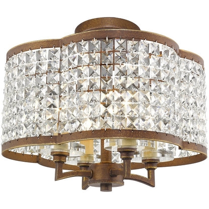 Four Light Dimmable Chandelier With Shades