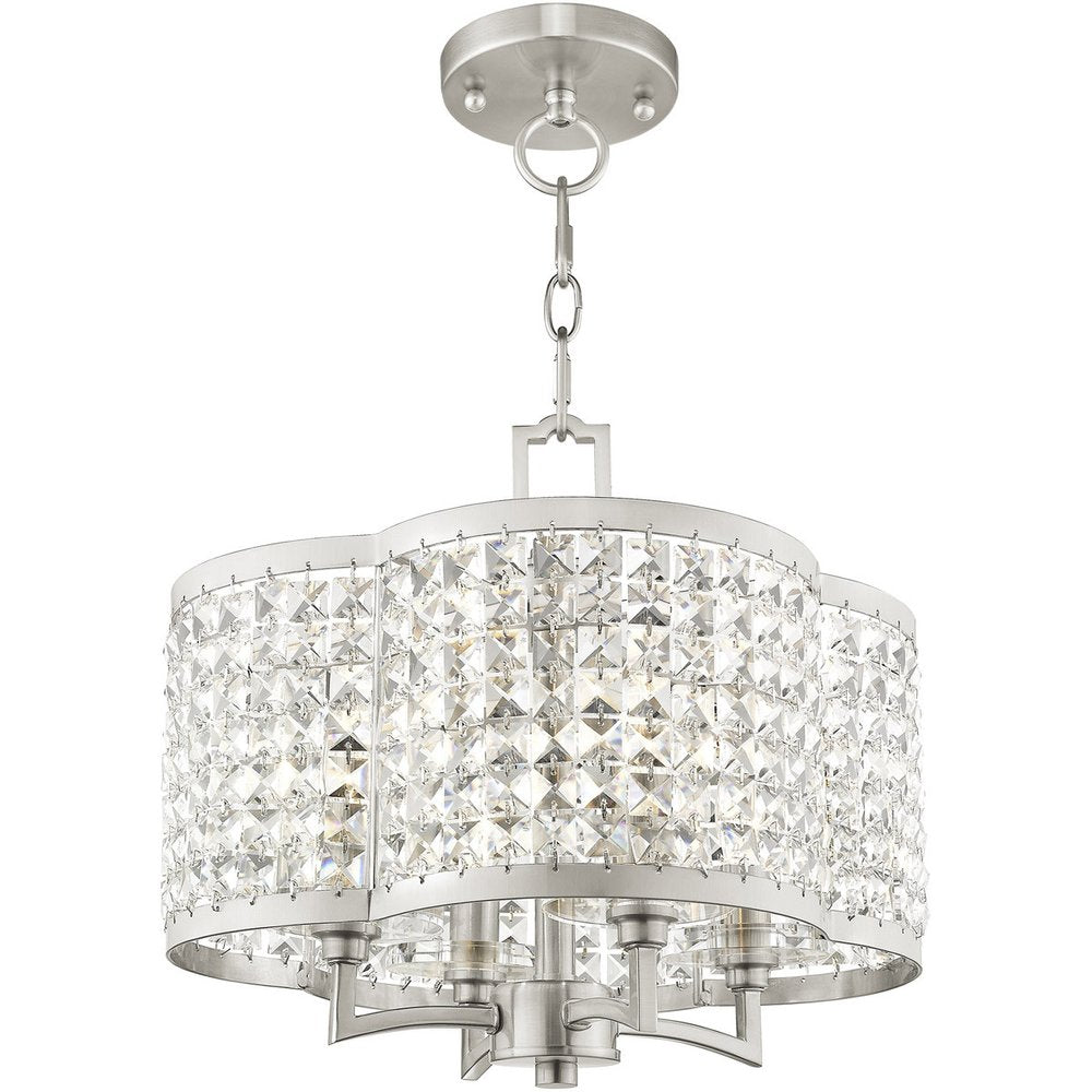 Four Light Dimmable Chandelier With Shades