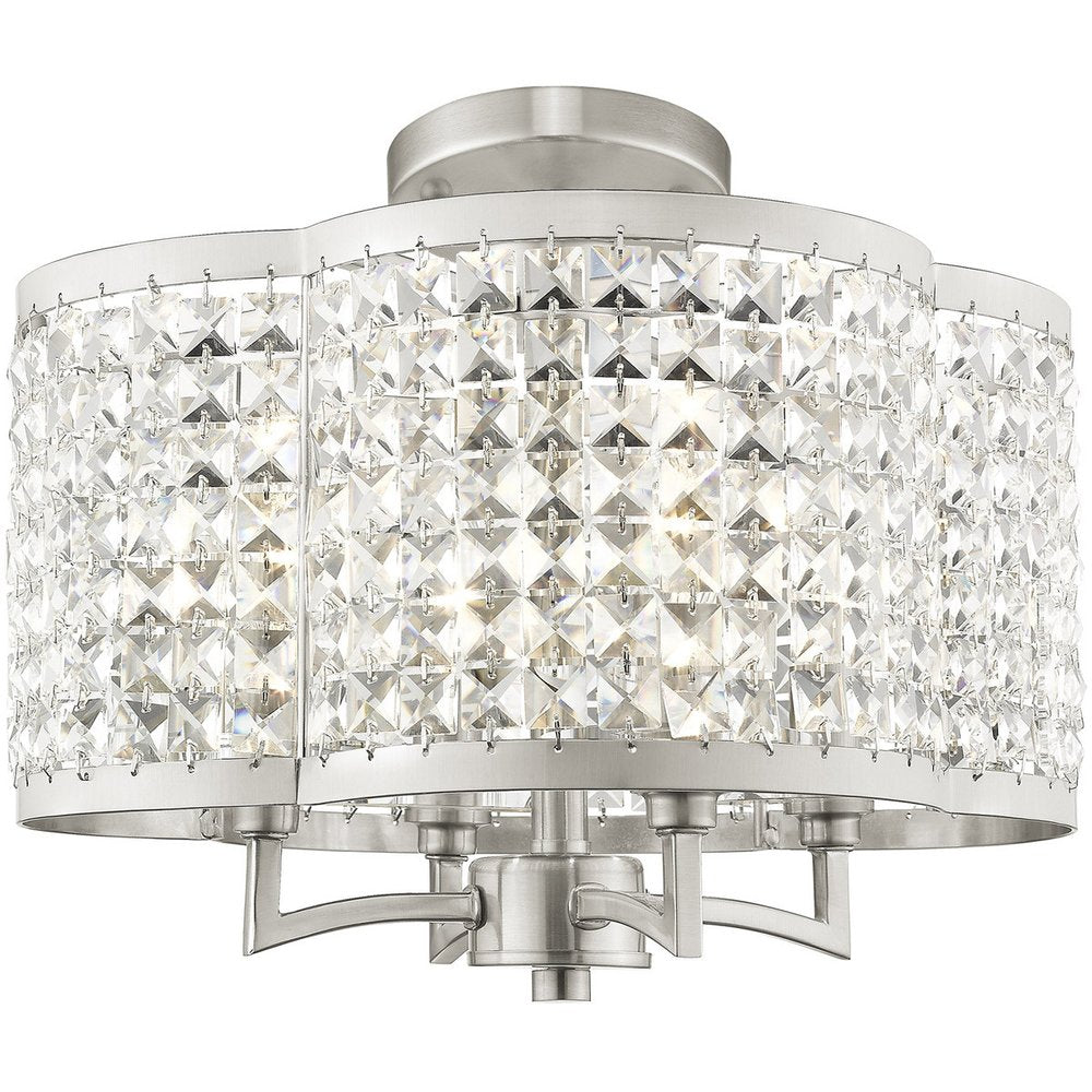 Four Light Dimmable Chandelier With Shades