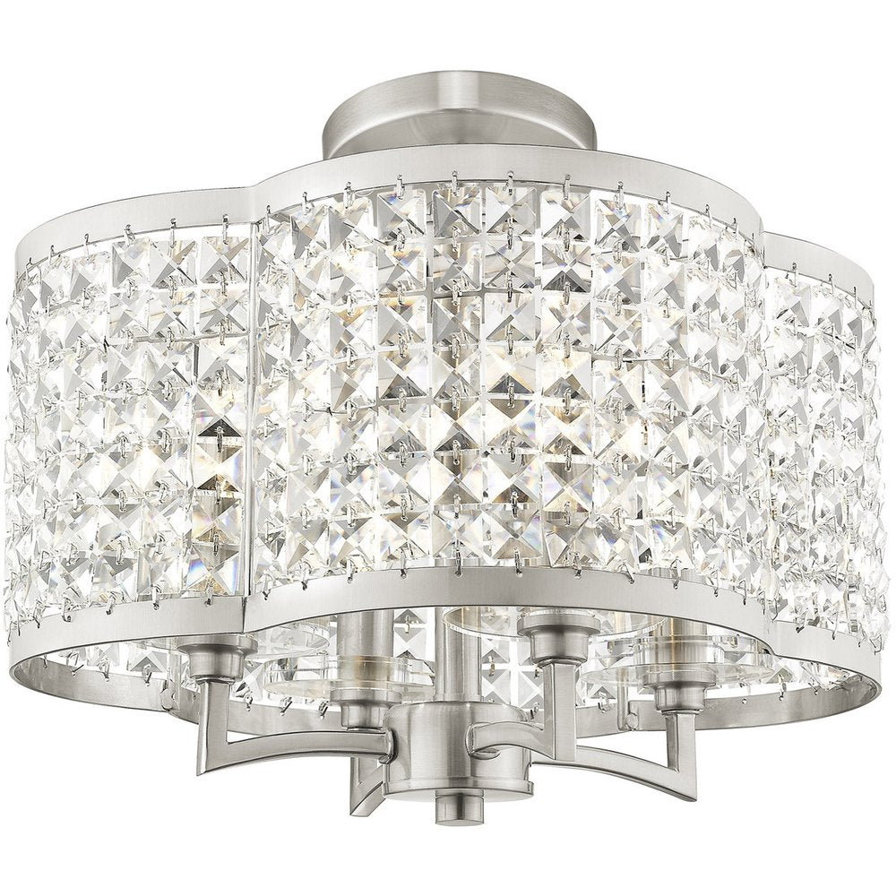 Four Light Dimmable Chandelier With Shades