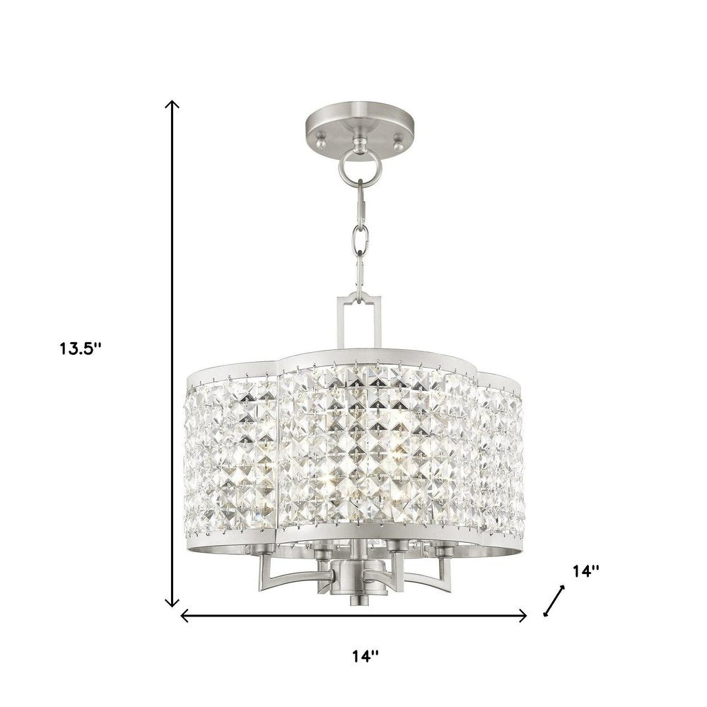 Four Light Dimmable Chandelier With Shades