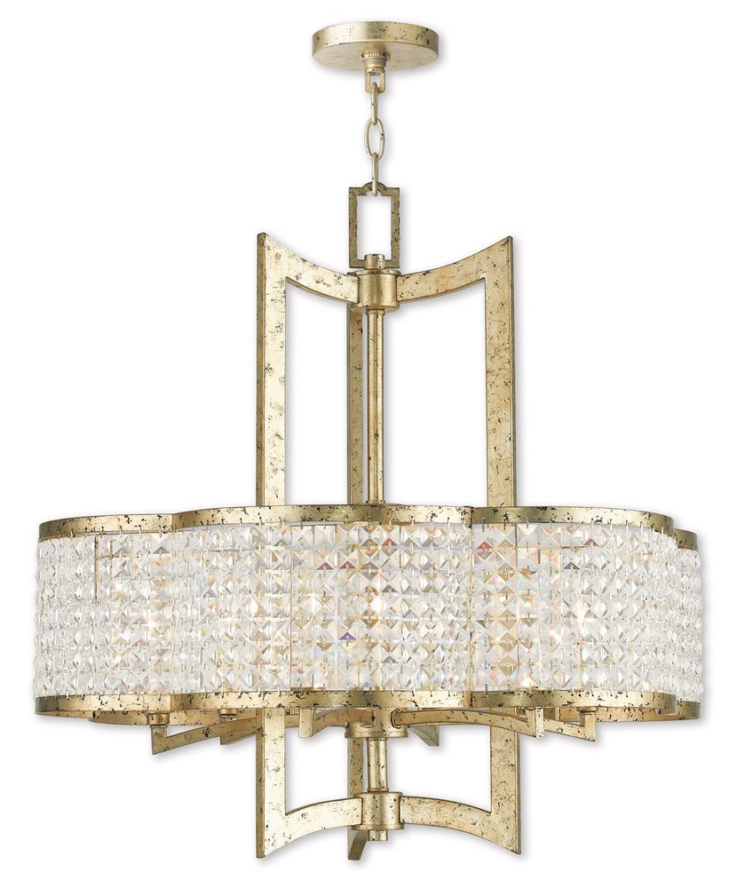 Six Light Dimmable Chandelier With Shades