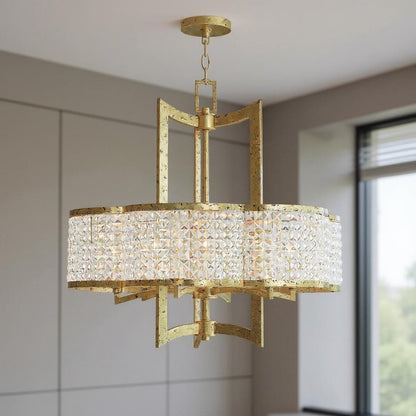 Six Light Dimmable Chandelier With Shades