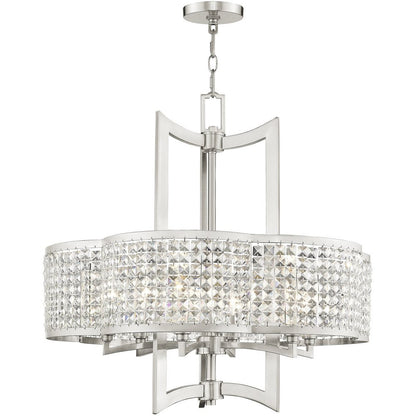 Six Light Dimmable Chandelier With Shades