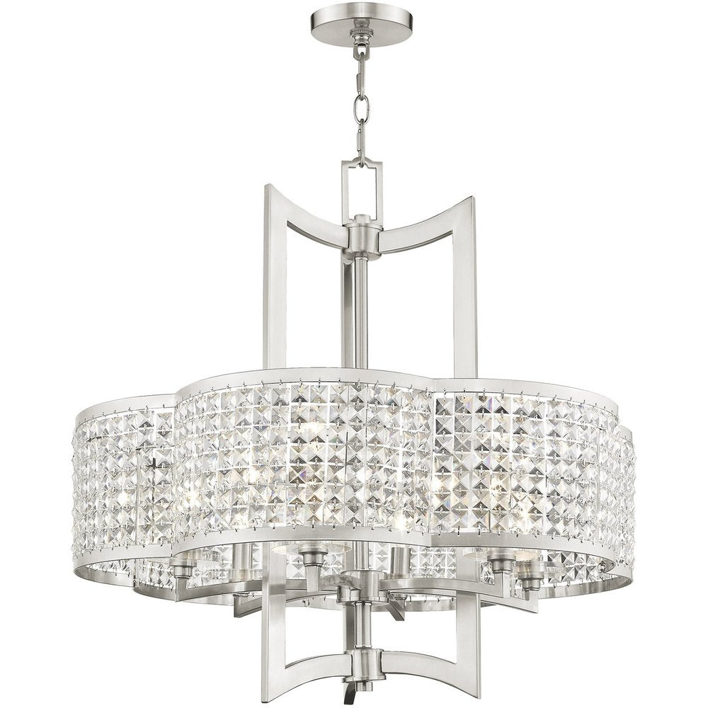Six Light Dimmable Chandelier With Shades