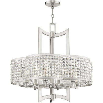 Six Light Dimmable Chandelier With Shades
