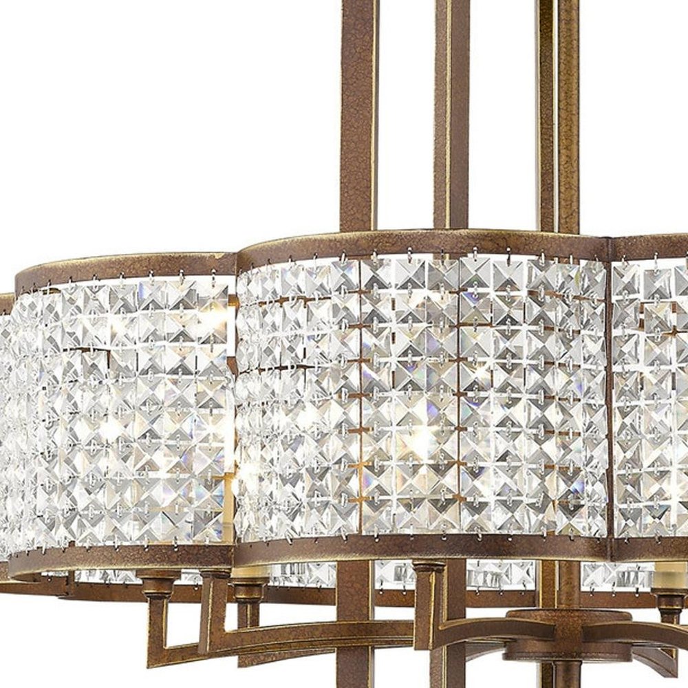 Ten Light Dimmable Chandelier With Shades