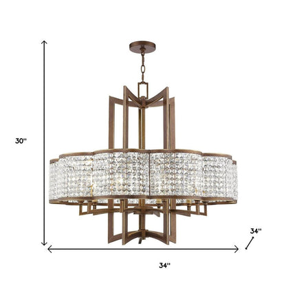 Ten Light Dimmable Chandelier With Shades
