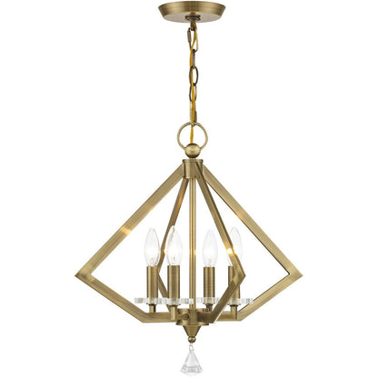 Four Light Dimmable Chandelier With Shades