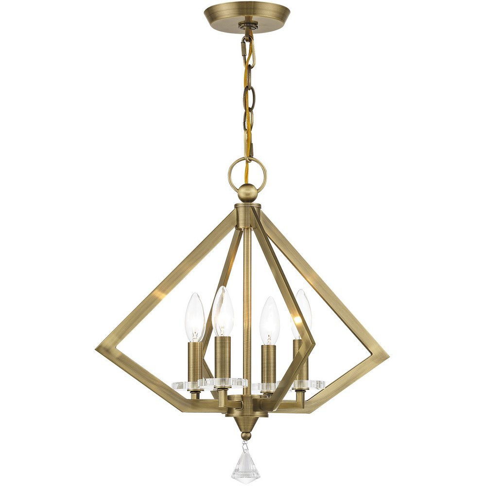 Four Light Dimmable Chandelier With Shades