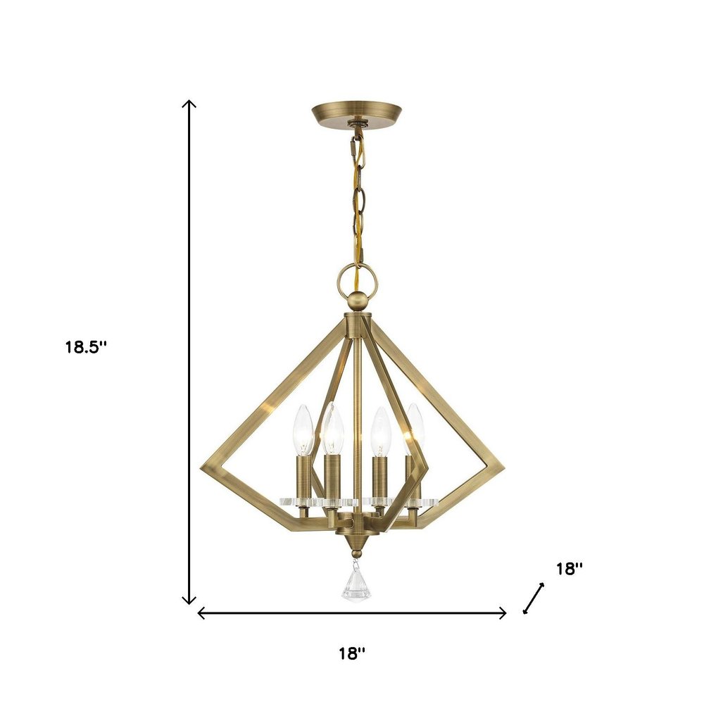 Four Light Dimmable Chandelier With Shades