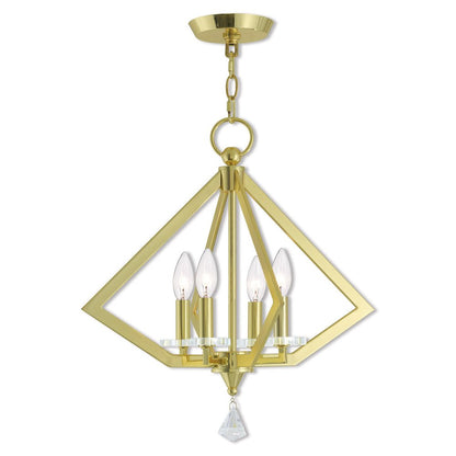 Four Light Dimmable Chandelier With Shades