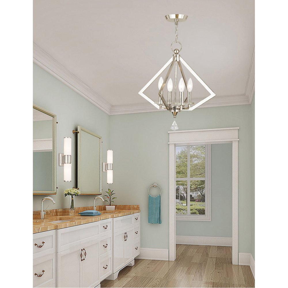 Four Light Dimmable Chandelier With Shades