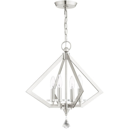 Four Light Dimmable Chandelier With Shades