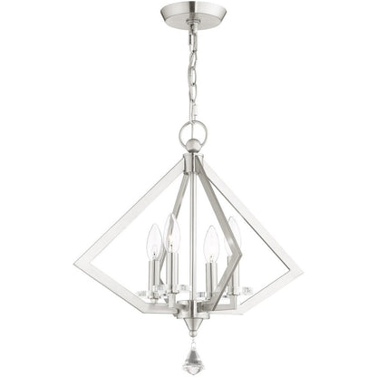 Four Light Dimmable Chandelier With Shades