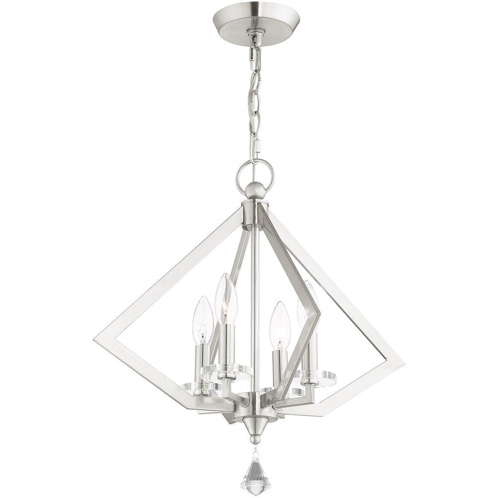 Four Light Dimmable Chandelier With Shades