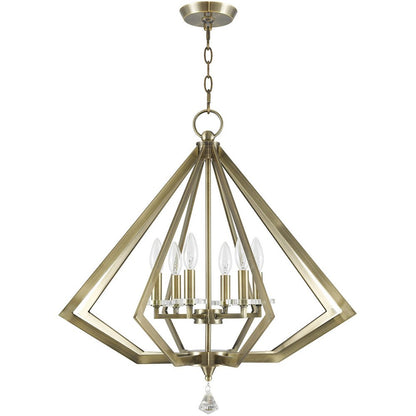 Six Light Dimmable Chandelier With Shades