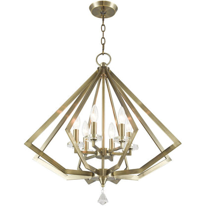 Six Light Dimmable Chandelier With Shades