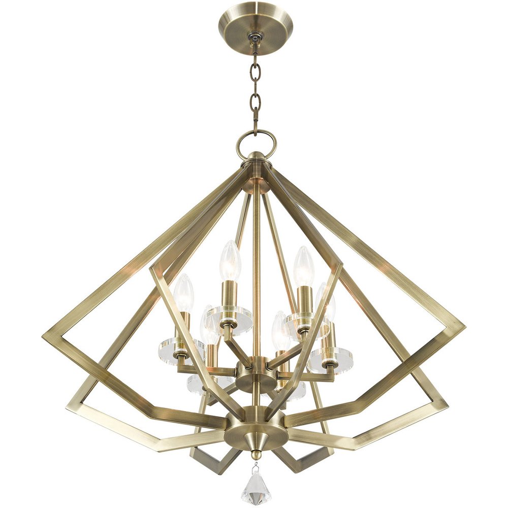 Six Light Dimmable Chandelier With Shades