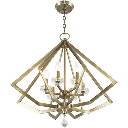 Six Light Dimmable Chandelier With Shades