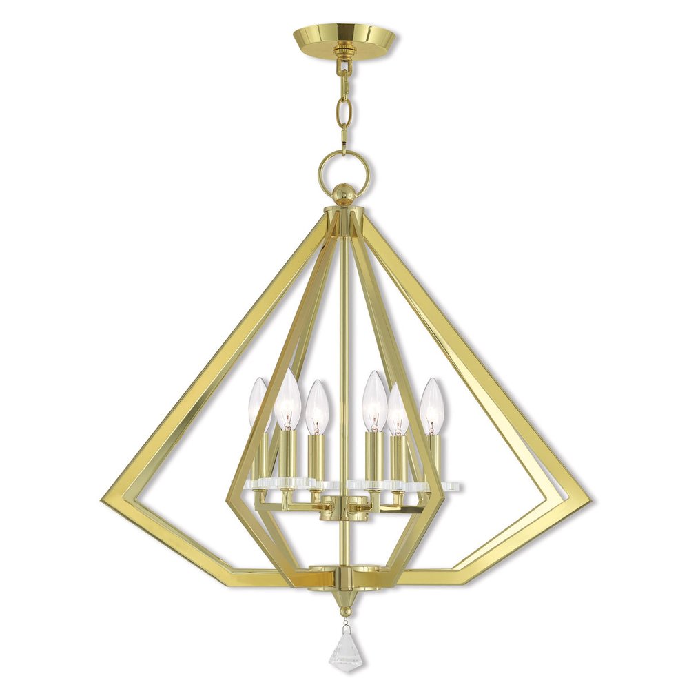 Six Light Dimmable Chandelier With Shades