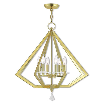 Six Light Dimmable Chandelier With Shades