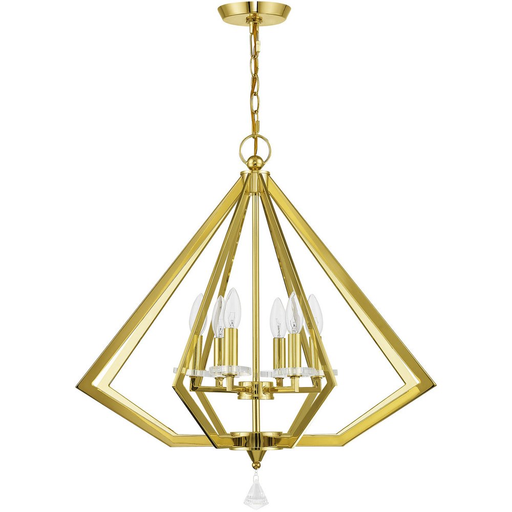 Six Light Dimmable Chandelier With Shades