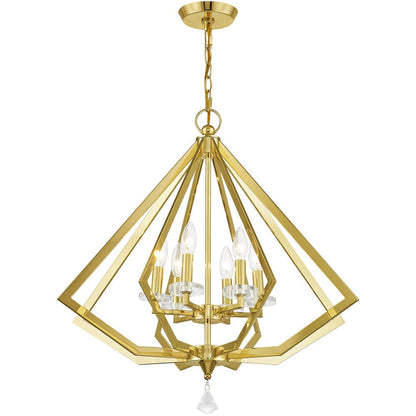 Six Light Dimmable Chandelier With Shades