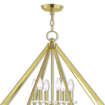 Six Light Dimmable Chandelier With Shades