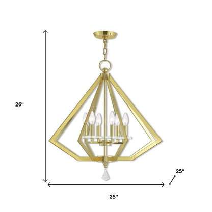 Six Light Dimmable Chandelier With Shades