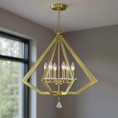 Six Light Dimmable Chandelier With Shades