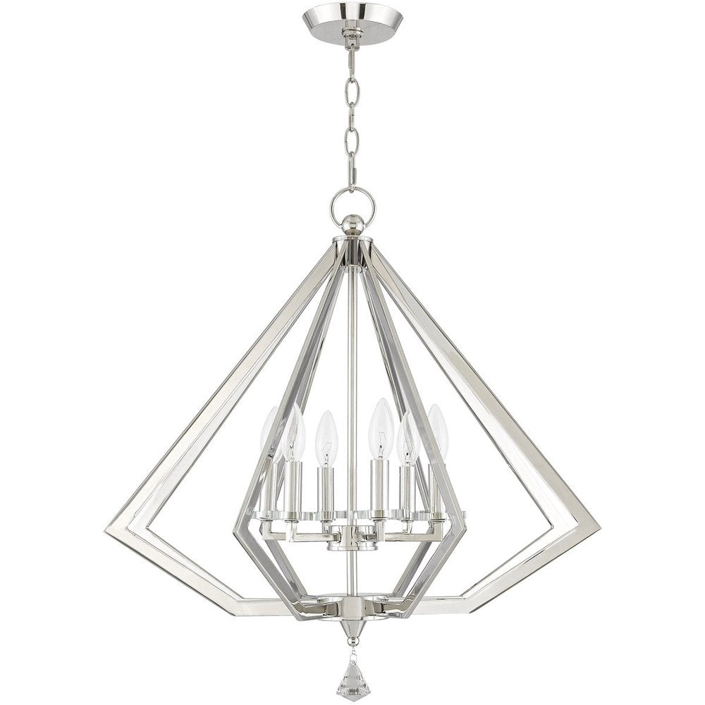 Six Light Dimmable Chandelier With Shades