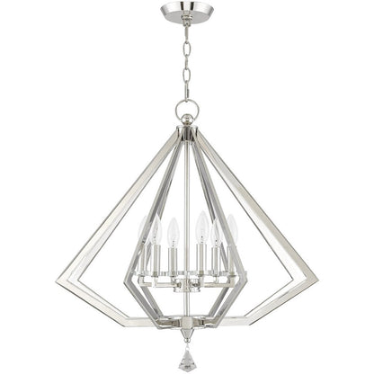 Six Light Dimmable Chandelier With Shades