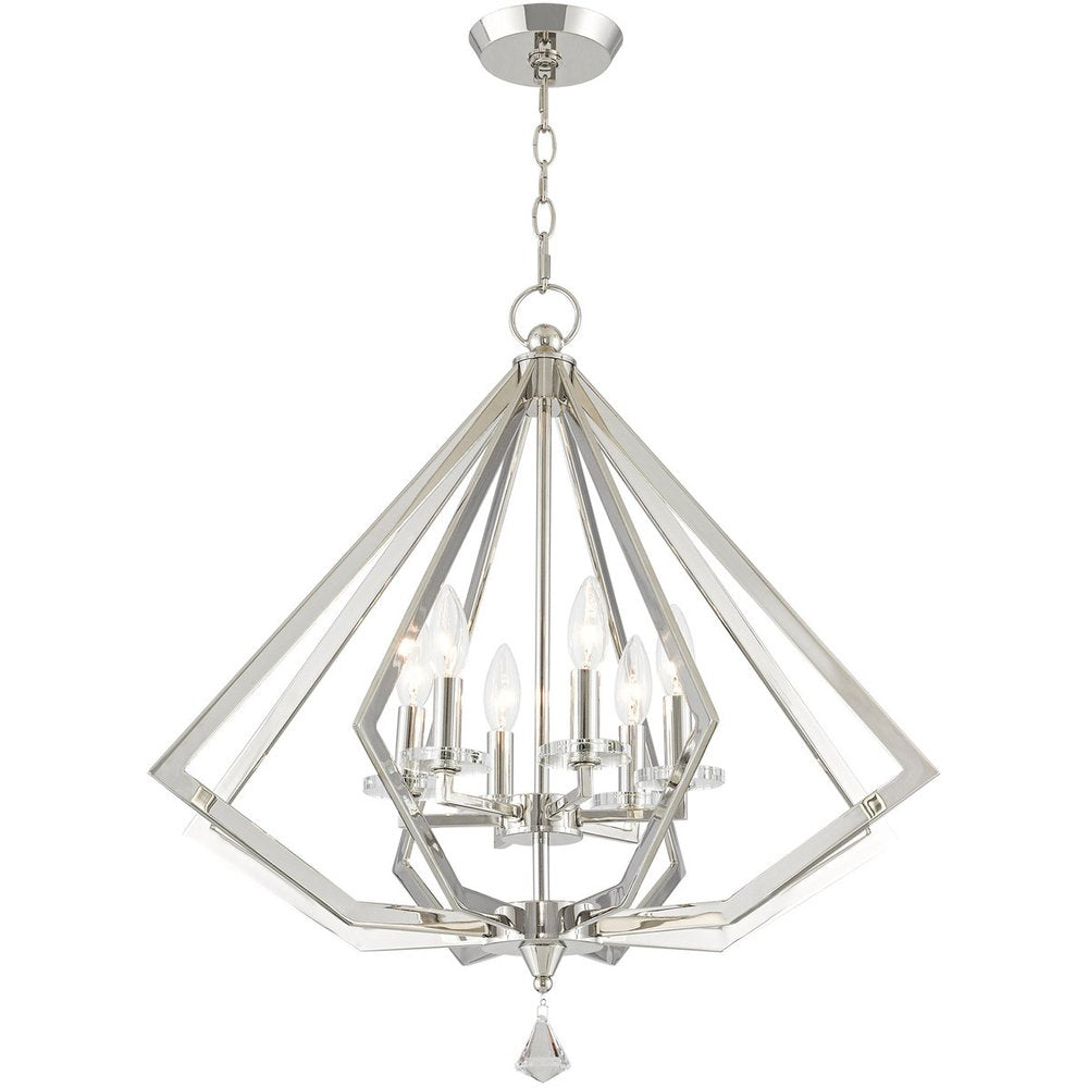 Six Light Dimmable Chandelier With Shades