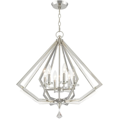 Six Light Dimmable Chandelier With Shades