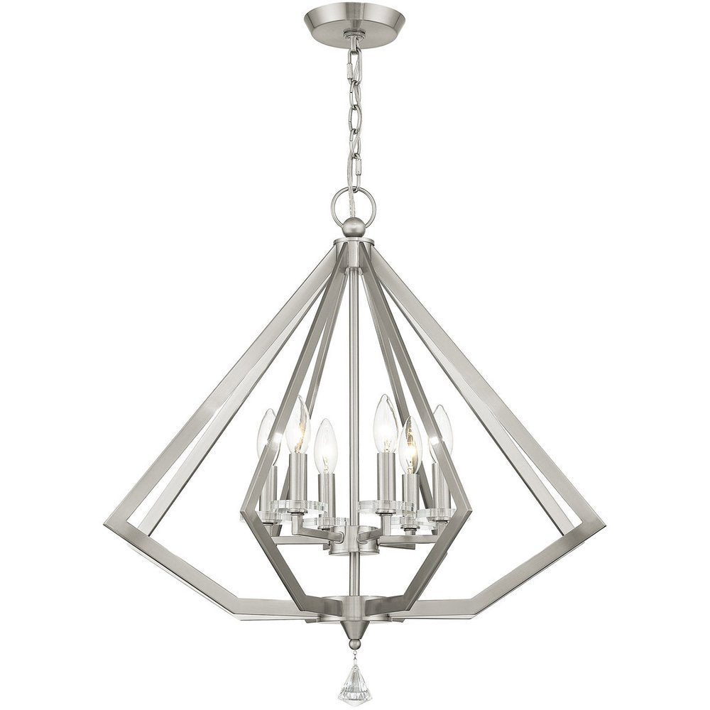 Six Light Dimmable Chandelier With Shades