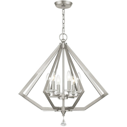 Six Light Dimmable Chandelier With Shades