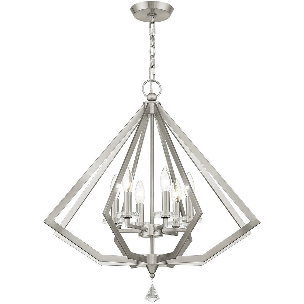 Six Light Dimmable Chandelier With Shades
